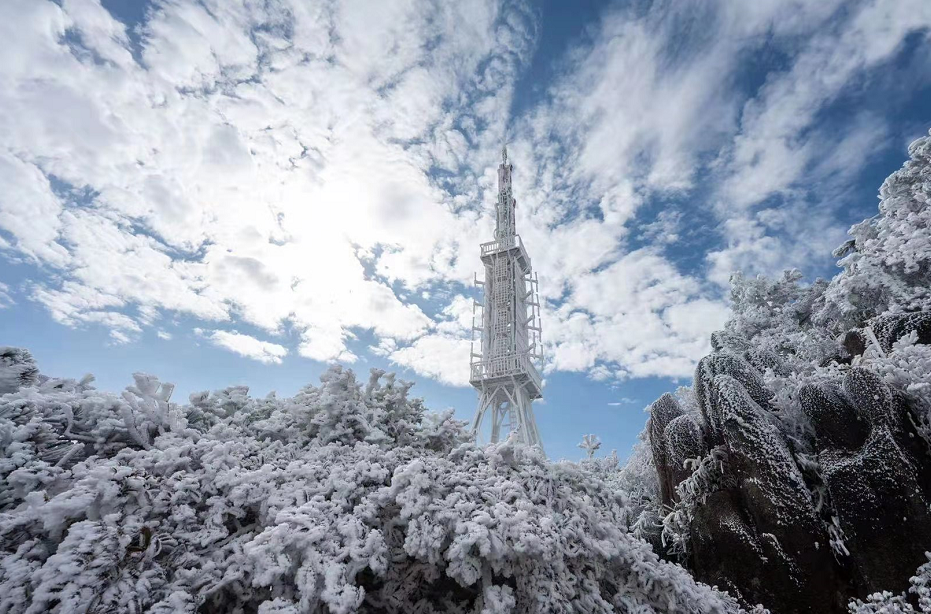 泉州九仙山下雪图片